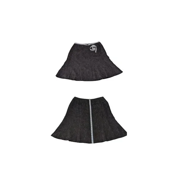 Calvin Klein Black Textured A-Line Skirt Salt & Pepper Size 6 Line - Picture 7 of 7